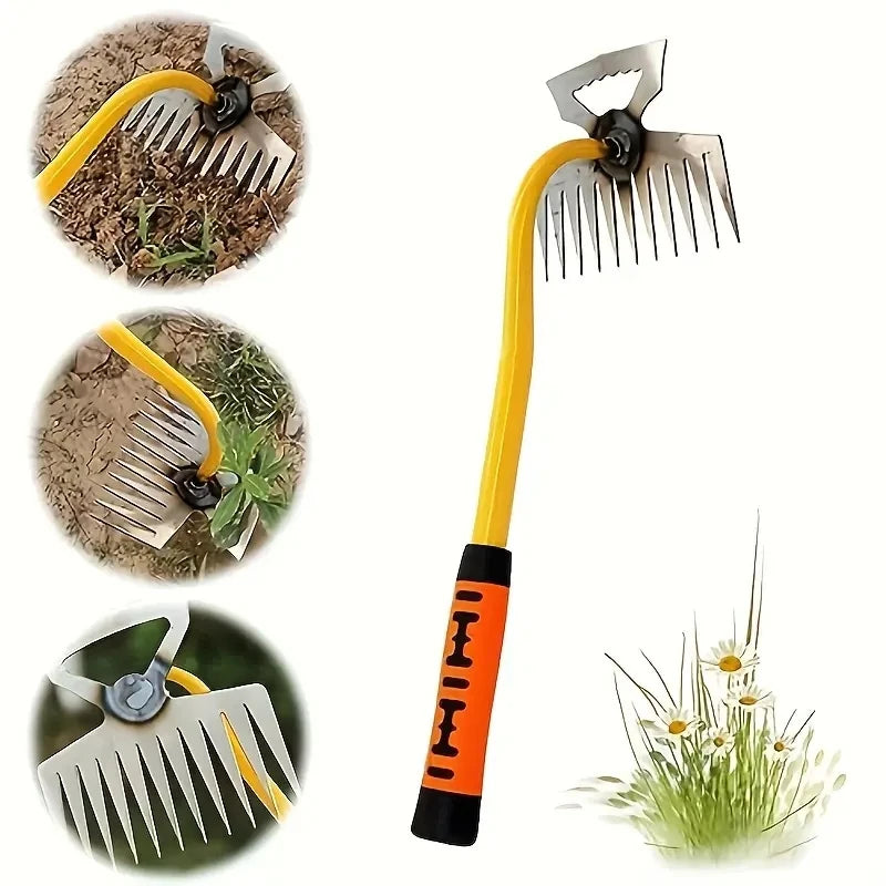 1pc Manganese Steel Weeding Rake & Garden Hoe