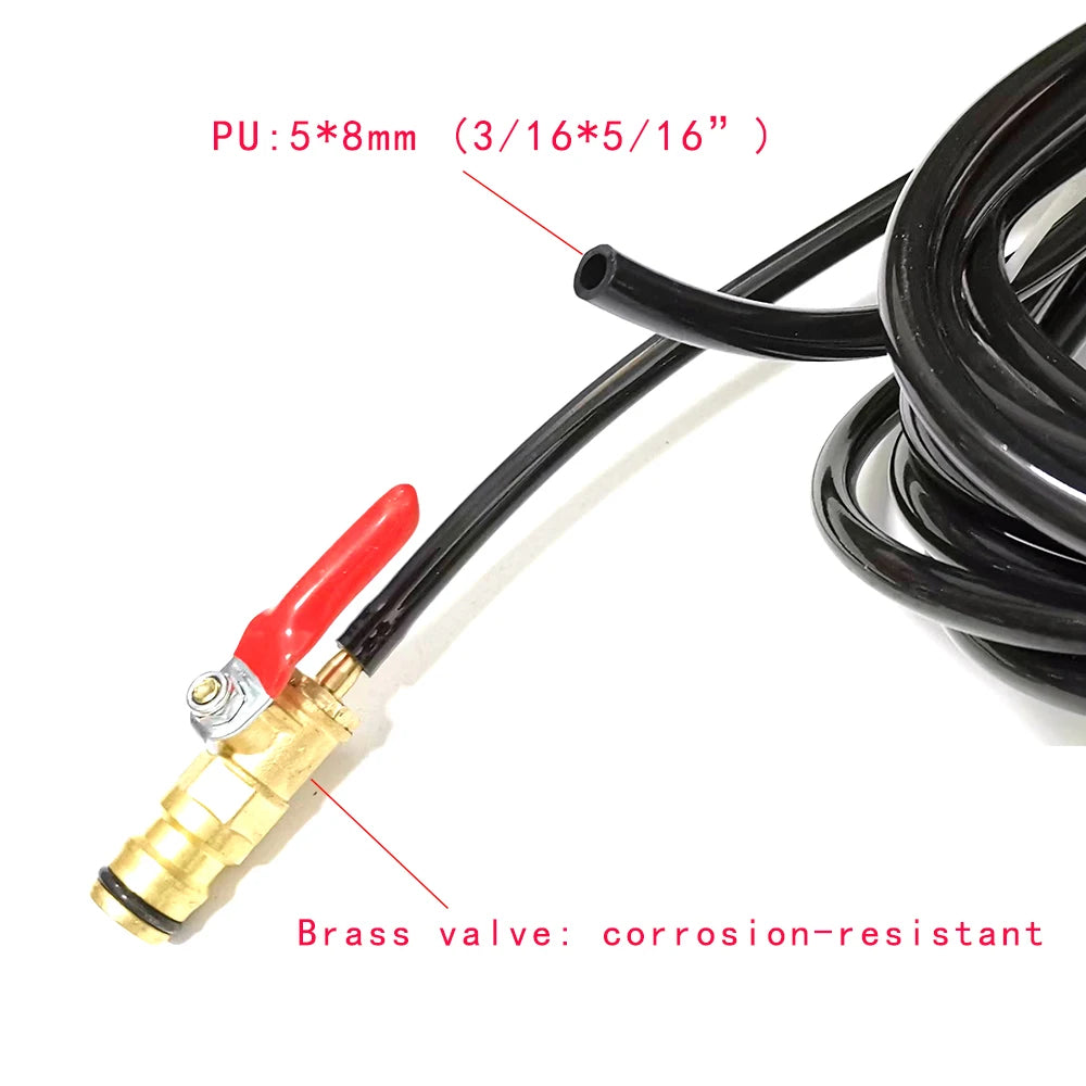 5/16" PU Hose with Water Valve & Quick Connector
