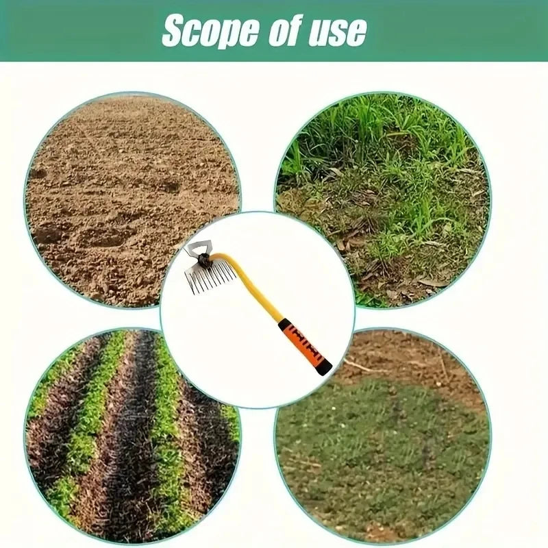 1pc Manganese Steel Weeding Rake & Garden Hoe